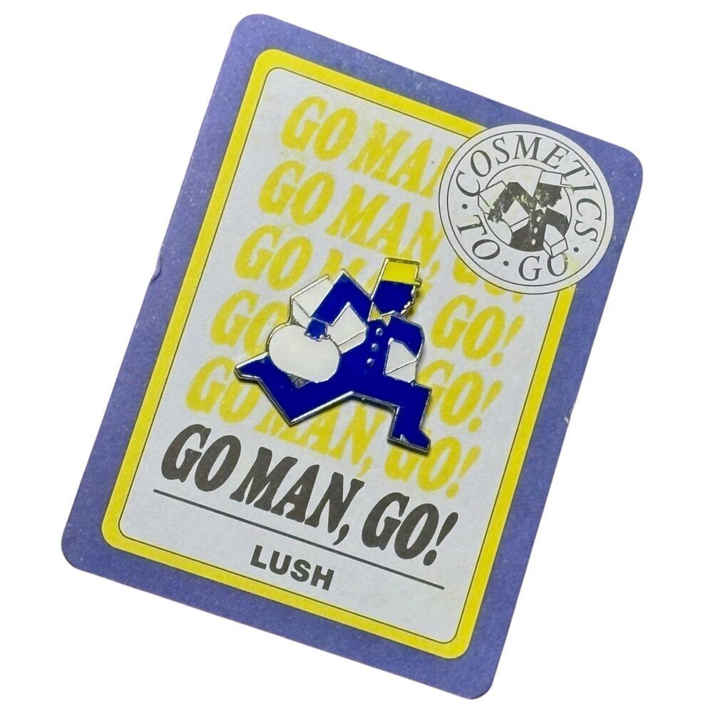 Lush Kitchen Exclusive Go Man, Go! Running Man Cosmetics to Go Enamel Pin NWT
